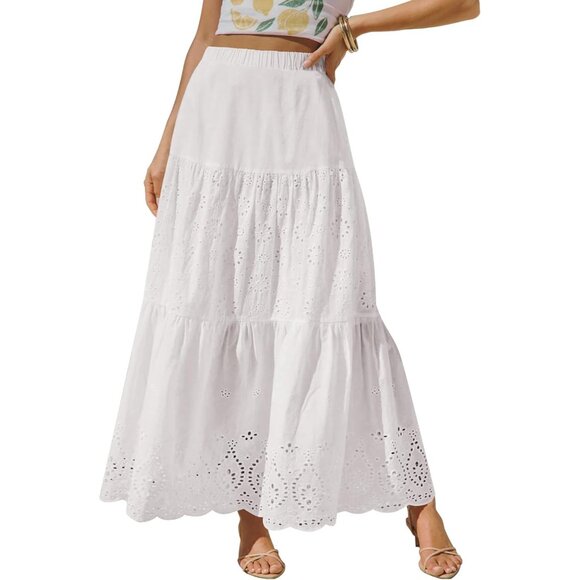 Boho-Inspired High Waisted Long Skirt - Flowy Tiered Design for Every Occasion - Picture 1 of 5